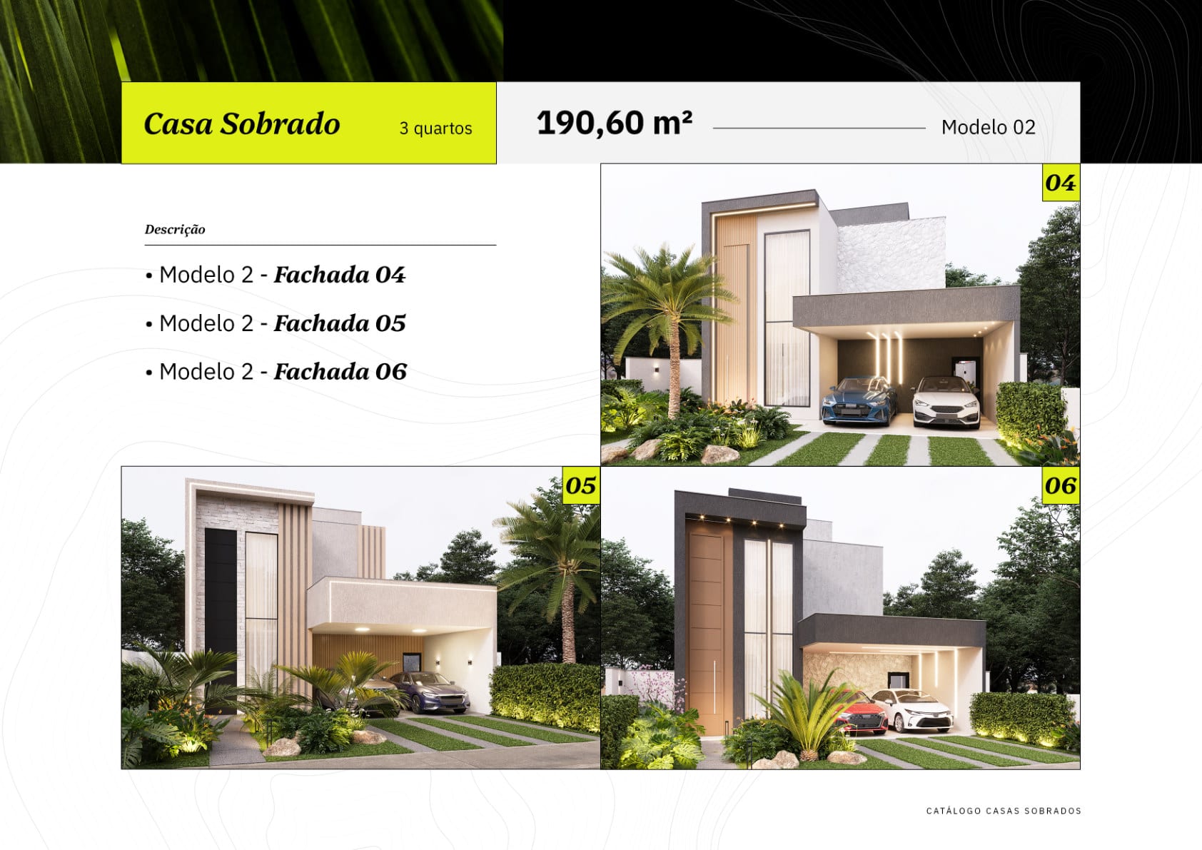 LIFA Aura sobrados — opções de fachada modelo 02 (catálogo PDF, Grupo Binc)